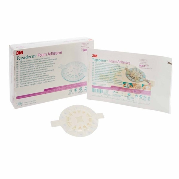 3M Tegaderm Foam Dressing 4 X 4-1/2 Inch With Border Film Backing Acrylic Adhesive Oval Sterile, 40PK 90611 - main